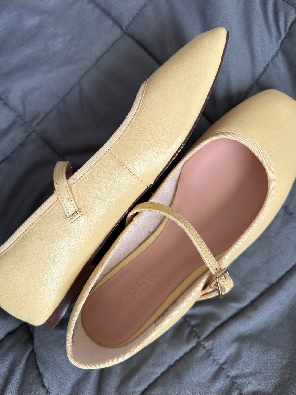 Jcrew butter yellow ballet Mary Jane flats - Picture 2 of 5